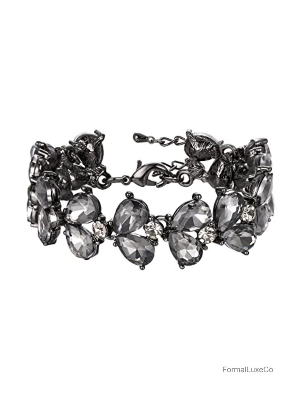 Wedding Bridal Crystal Teardrop Stretch Bracelet Women Party Prom Jewelry
